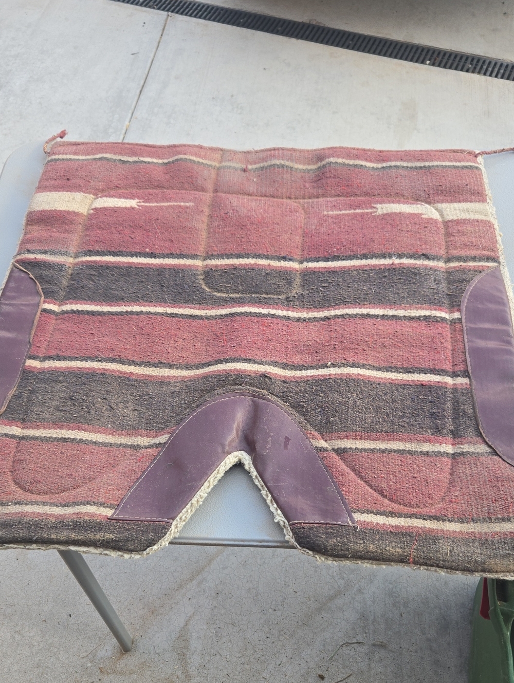 Source Unknown Pink and Brown Striped Kids Saddle Pad